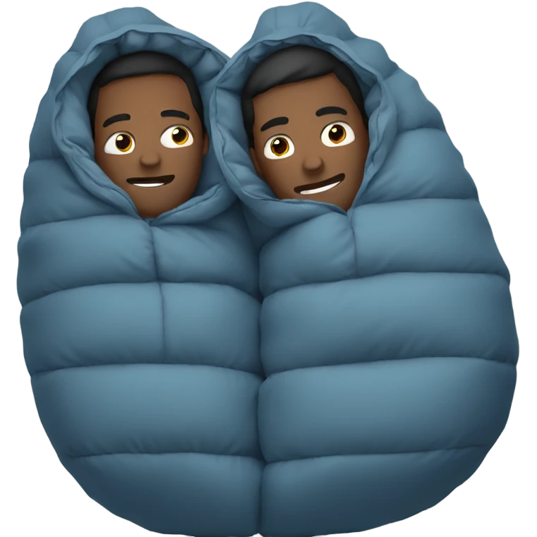 Two guys in a sleeping bag emoji
