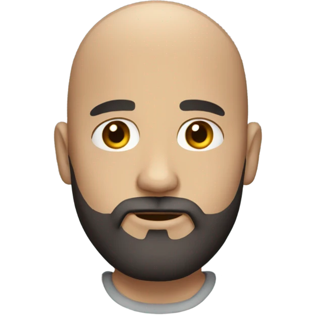 Bald guy with beard dark hair emoji