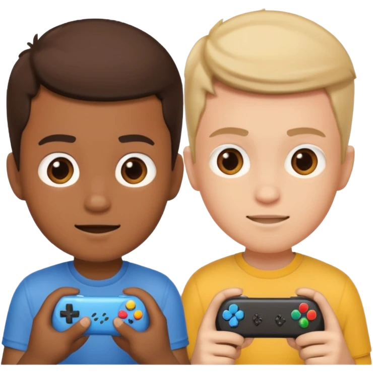 two brothers playings videogames emoji