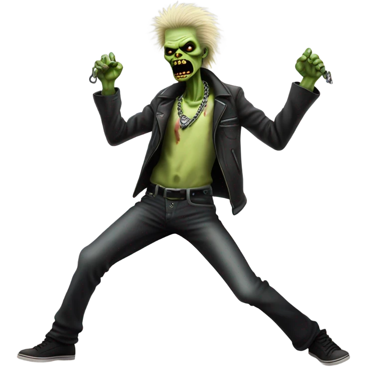 sid vicious zombie wearing a padlock necklace dancing emoji