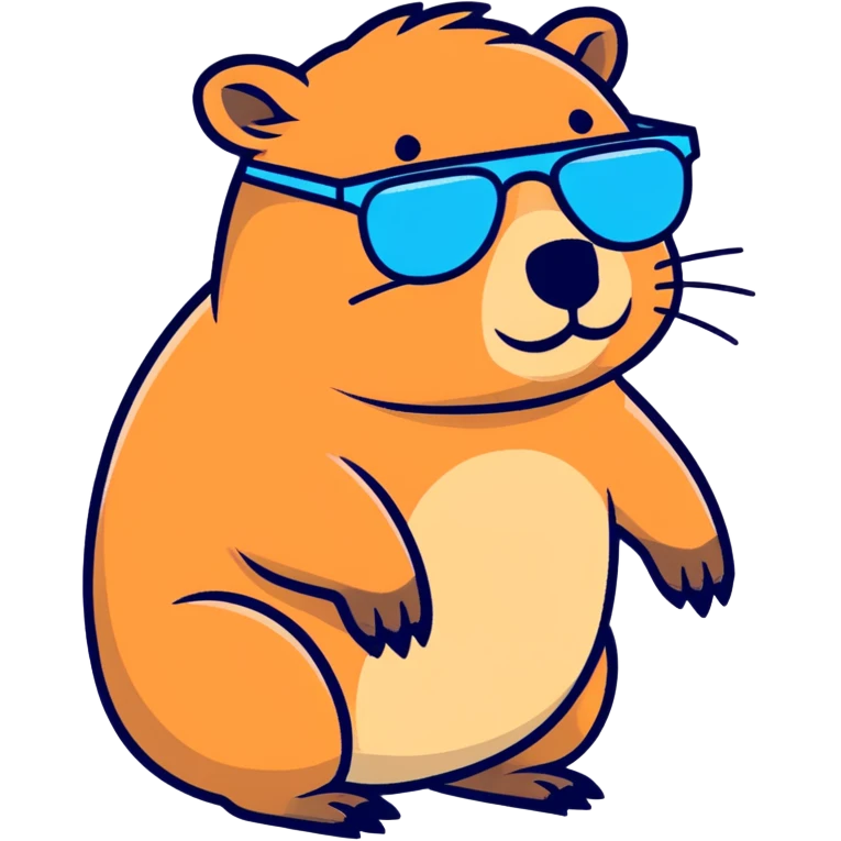 Capybara with sunglasses sideways emoji