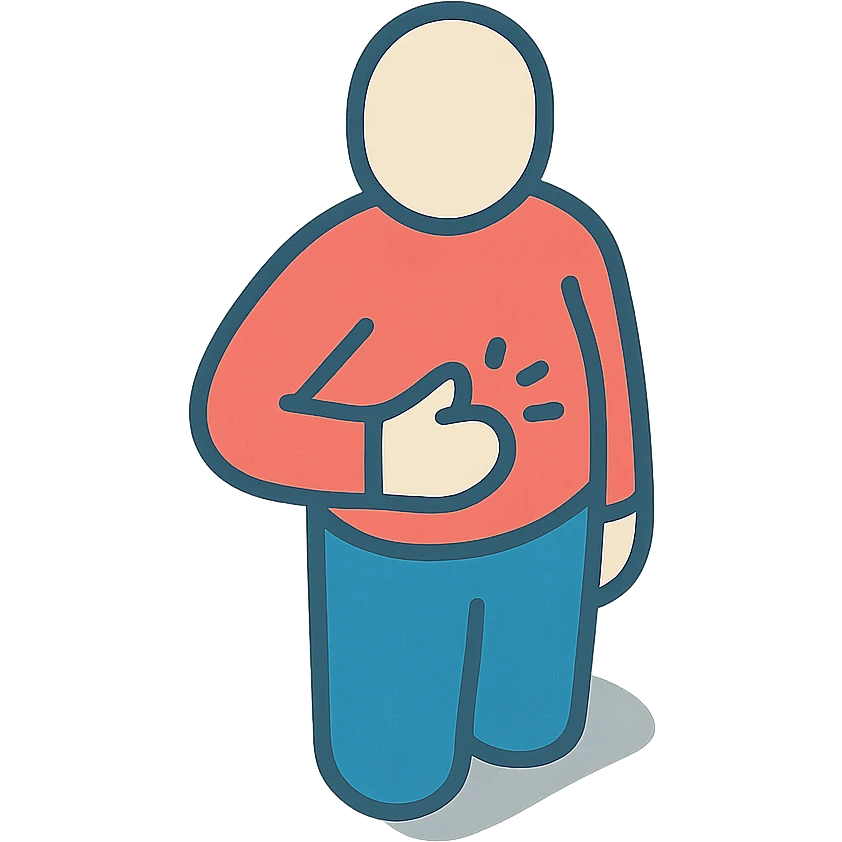 человек поглаживает живот проголодавшись emoji