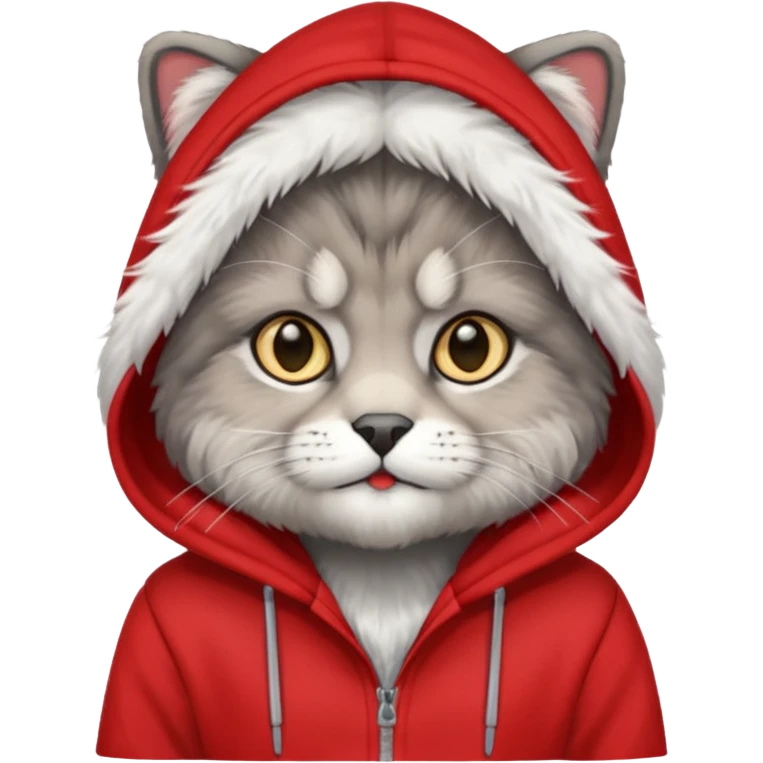 manul in a red hoodie emoji