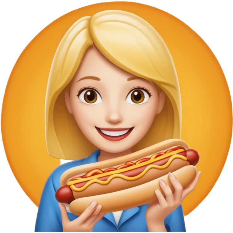 Wife holding a hotdog  emoji
