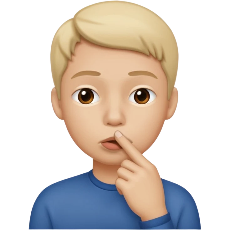 Silent face, shushing middle of face emoji