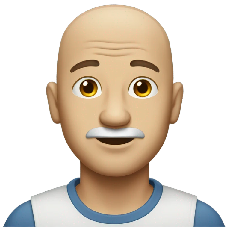 Bald man shrugging emoji