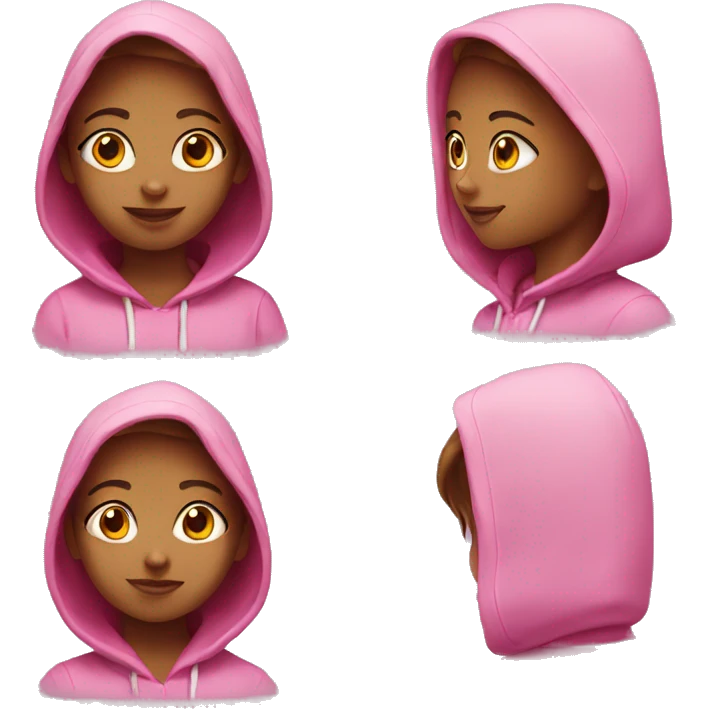 Pink girl wearing pink hoodie emoji