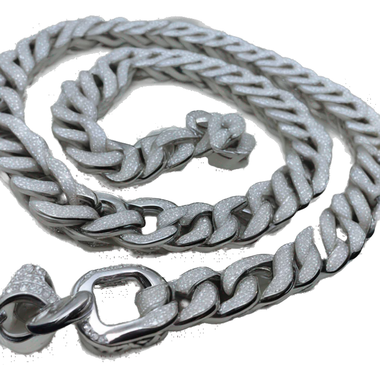 iced out bling cuban link chain silver emoji