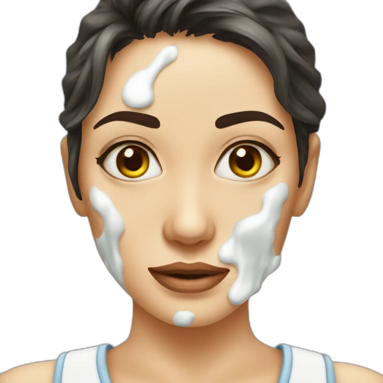 woman with many large milk stains emoji