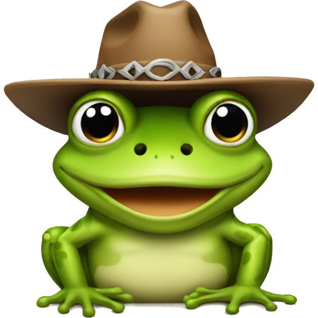 Frog with cowboy hat emoji