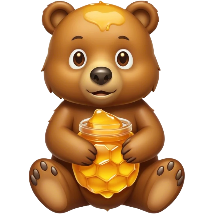 Bear covered in honey emoji