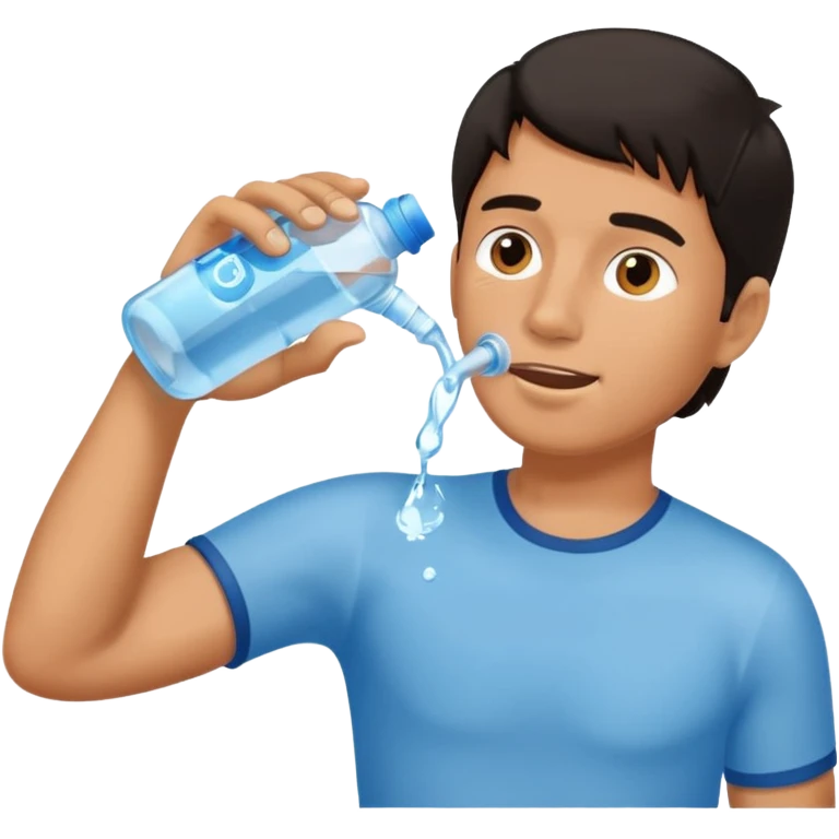 man drinking water from a bottle emoji