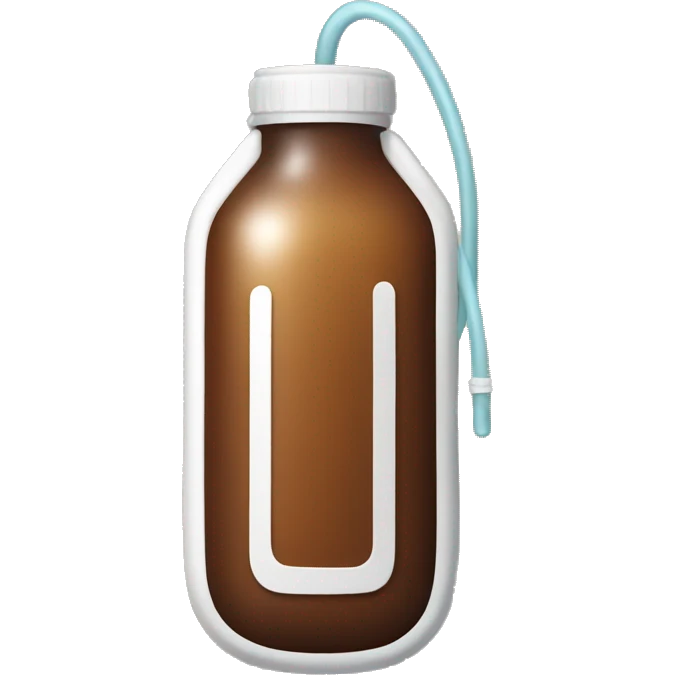 An IV bag filled with brown liquid. emoji