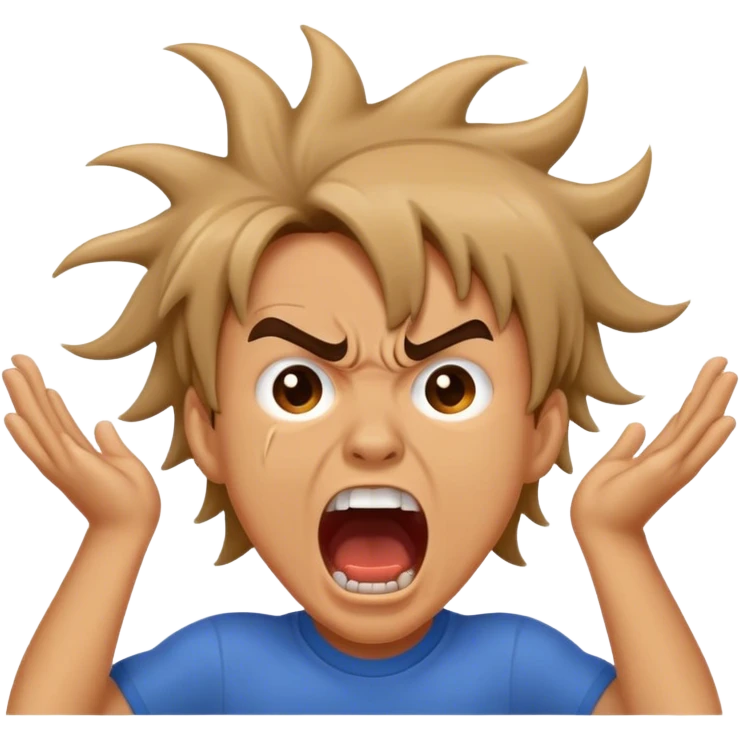 Boy screaming ripping his hair out  emoji