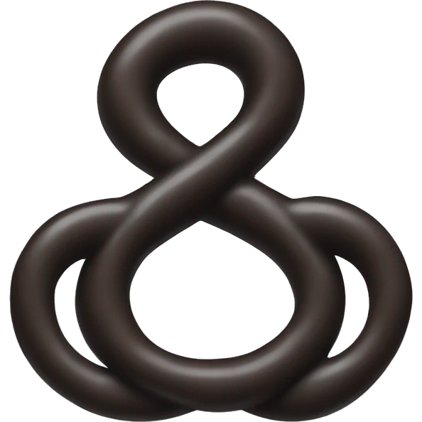 black pretzel with white stroke  emoji