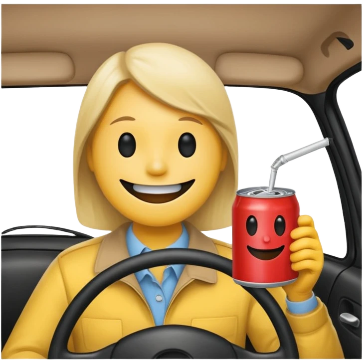 Smiley face drinking and Driving emoji