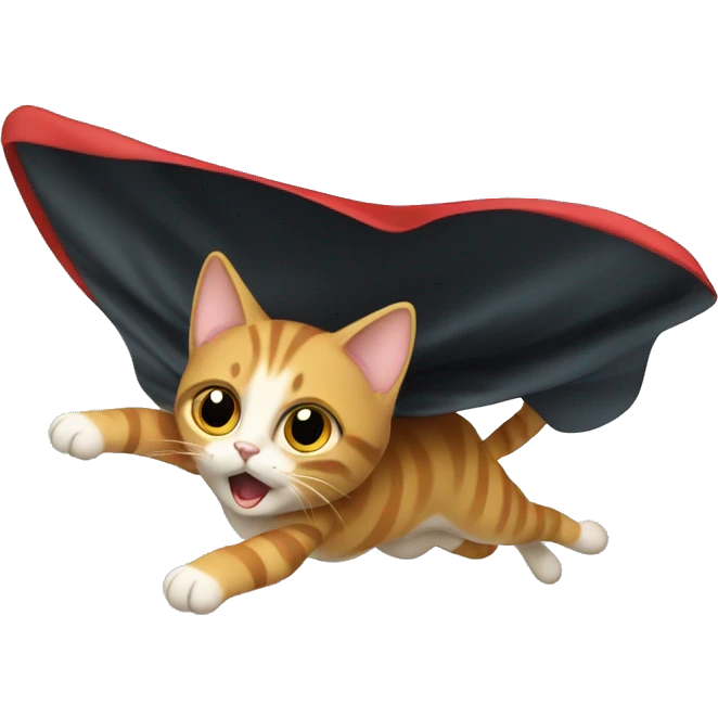 a flying cat with a cape emoji
