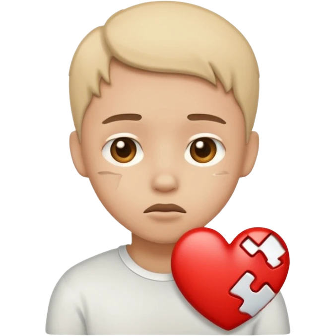 Adorable face with broken heart emoji