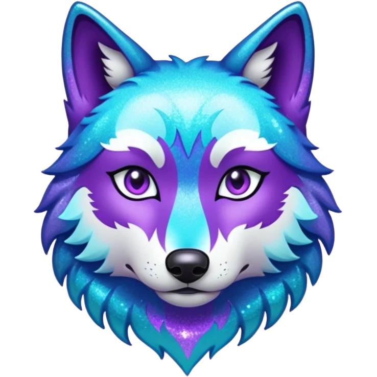 glitter purple and cian lobo emoji