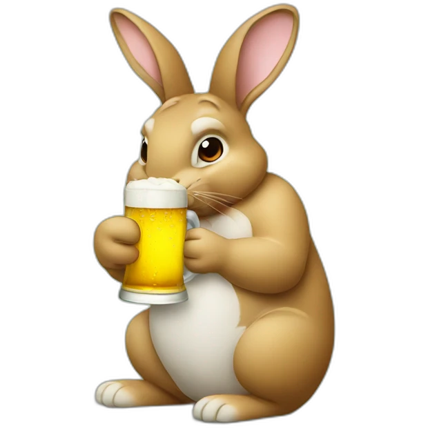 rabbit drinking beer emoji