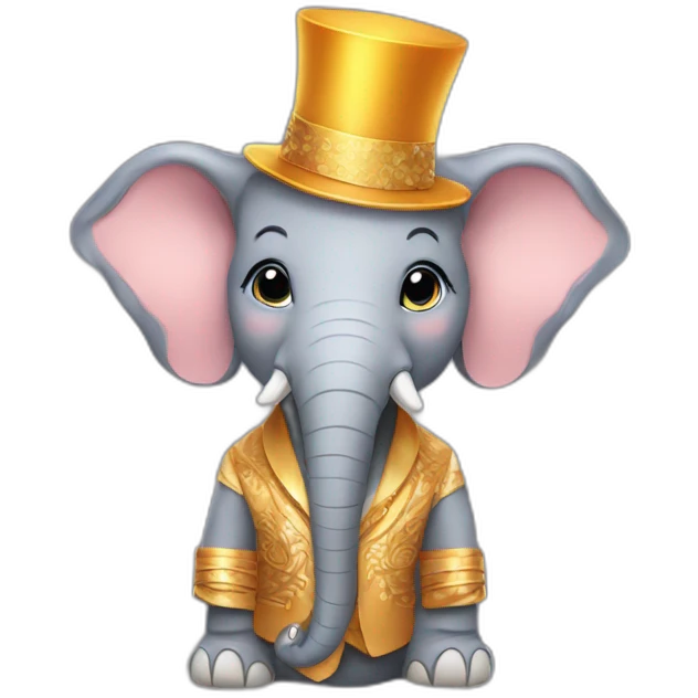 an elephant in a New Year's outfit emoji