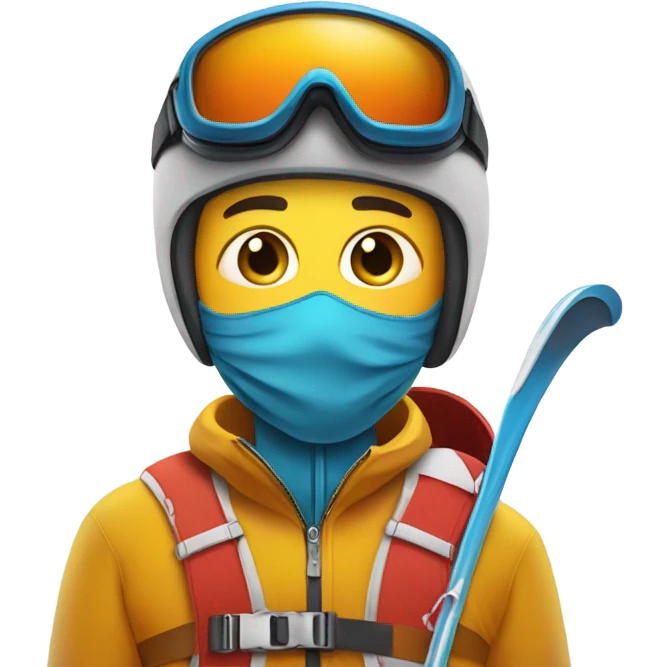 Skier with a thermometer in his mouth emoji