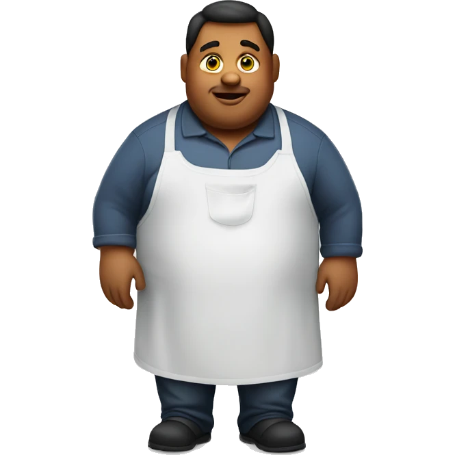 Obese male in kitchen apron emoji