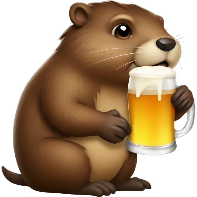 Beaver drinking beer  emoji