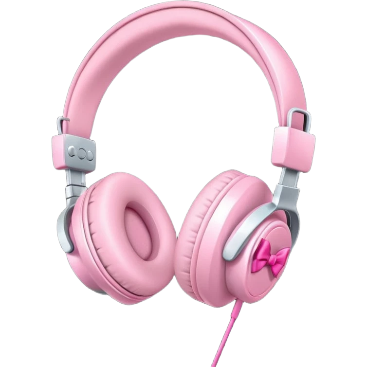Headphones with cute pink bow  emoji