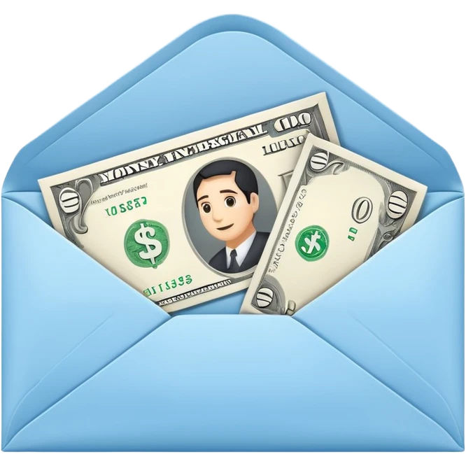 Salary enclosed in an envelope emoji