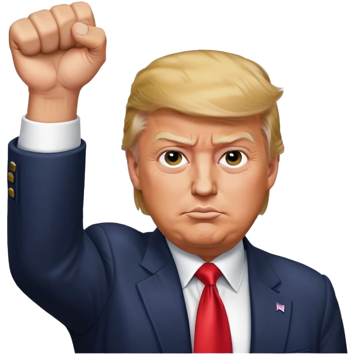 donald trump's fist held high in the air after assassination attempt emoji