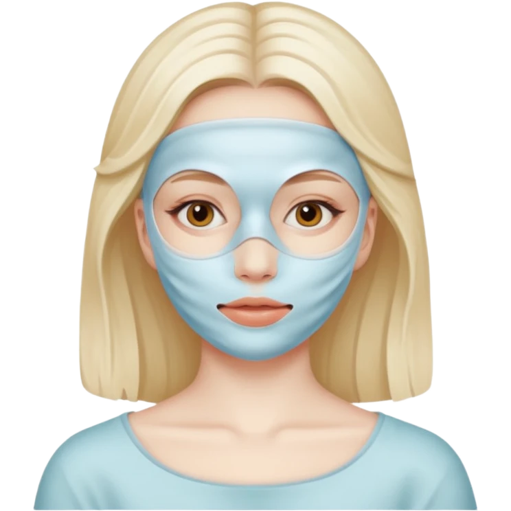 A girl with a  skincare mask emoji