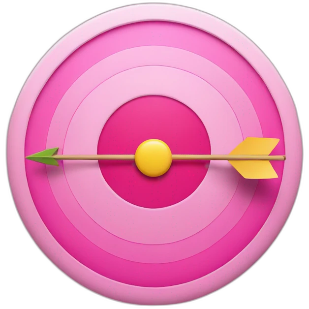 a pink target with an arrow in the middle of it emoji
