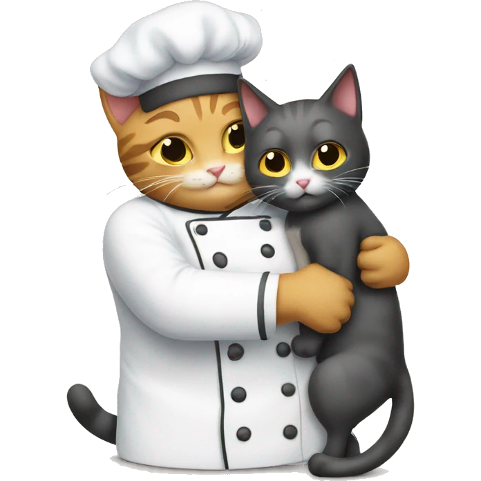 chef cat hugging another cat emoji