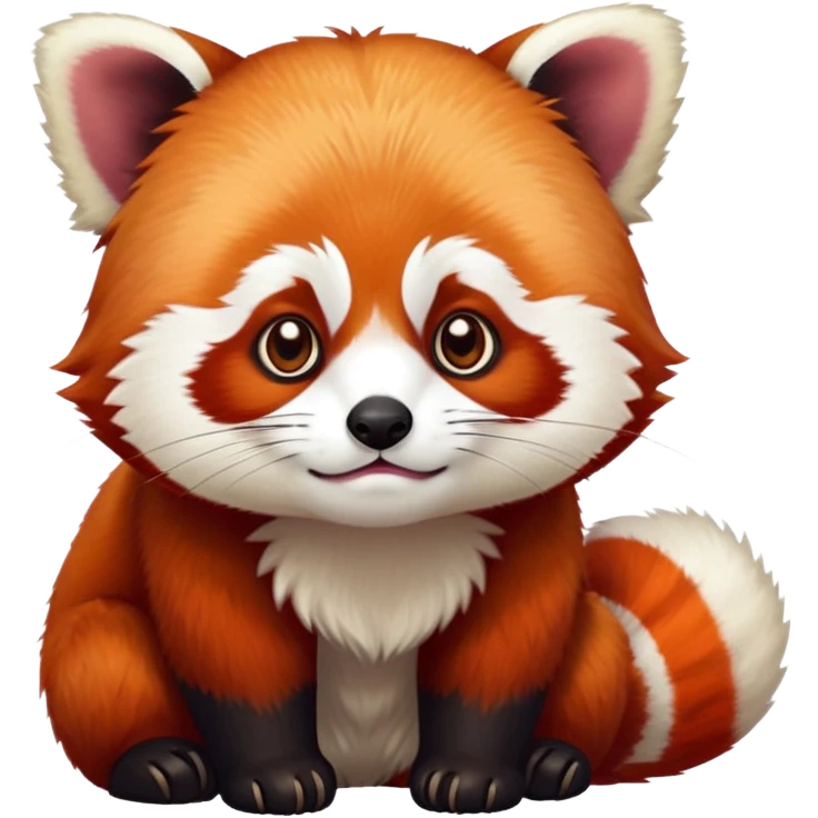 red panda, sulky and "pissed" but cute looking emoji