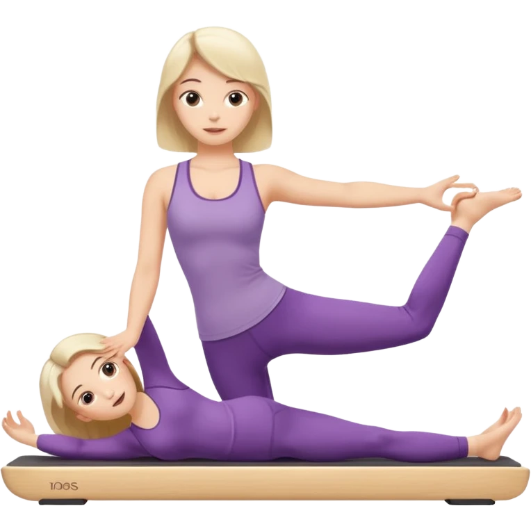 Cute girl doing pilates exercises emoji