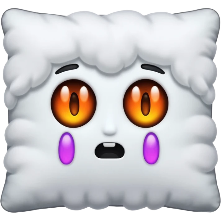 a pillow with dark aura coming out of it  without face ] emoji