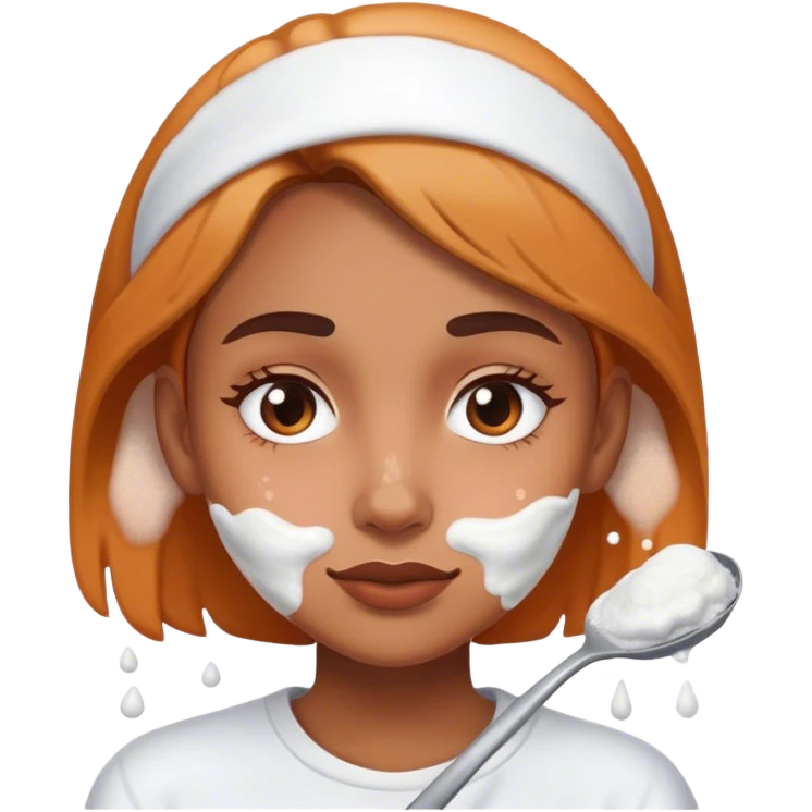 Emoji with baking soda all ofer her face emoji