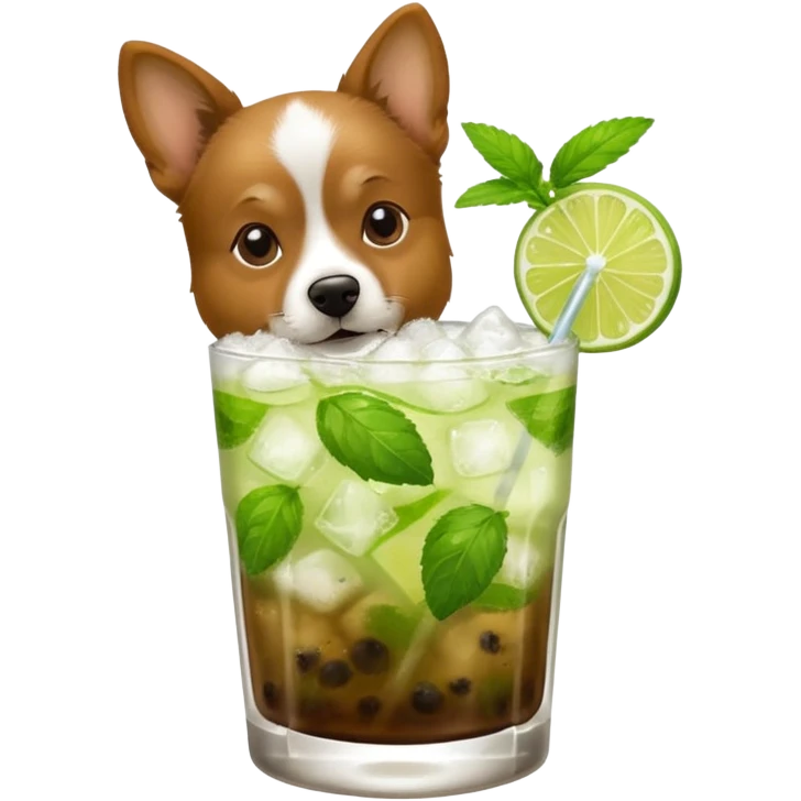 Dog drinking a mojito  emoji