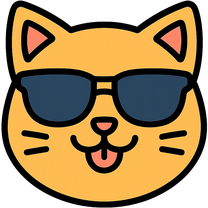 cat wearing sunglasses, playful expression emoji