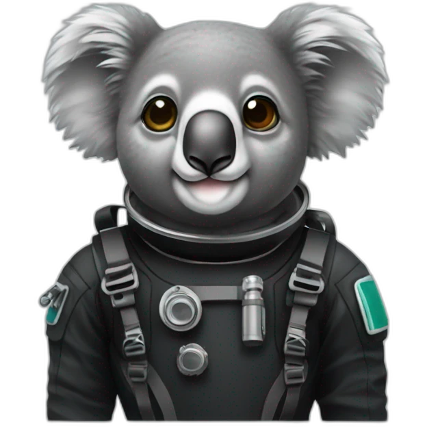 koala in black diving suit emoji