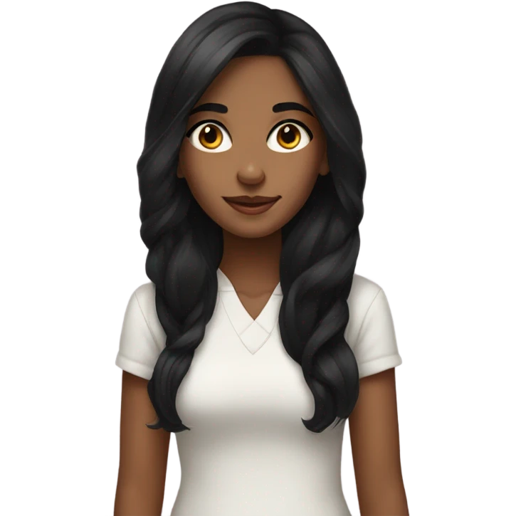 black haired girl portrait emoji