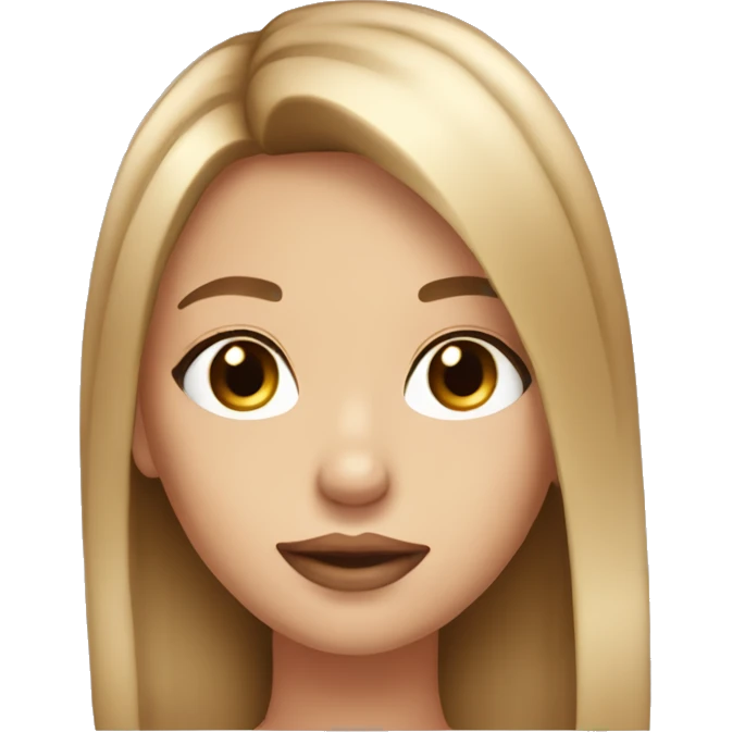 make a very beautiful girl with light brown straight hair big lips emoji