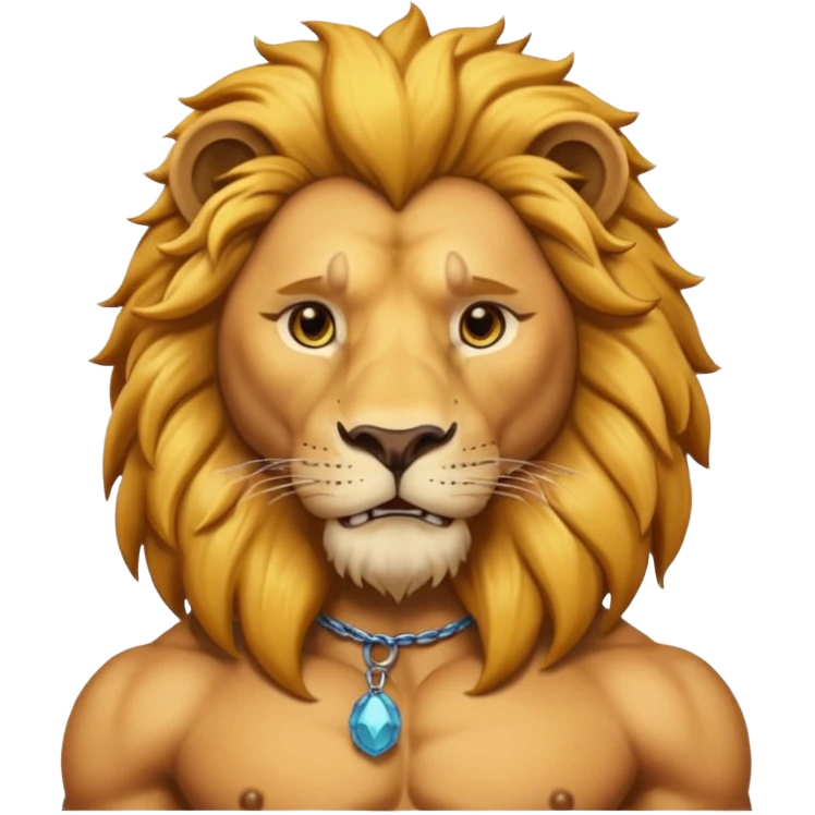 lion with a human neck emoji