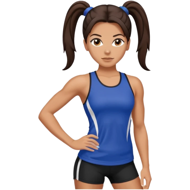 Sporty Spice with dark brown hair ponytail  emoji