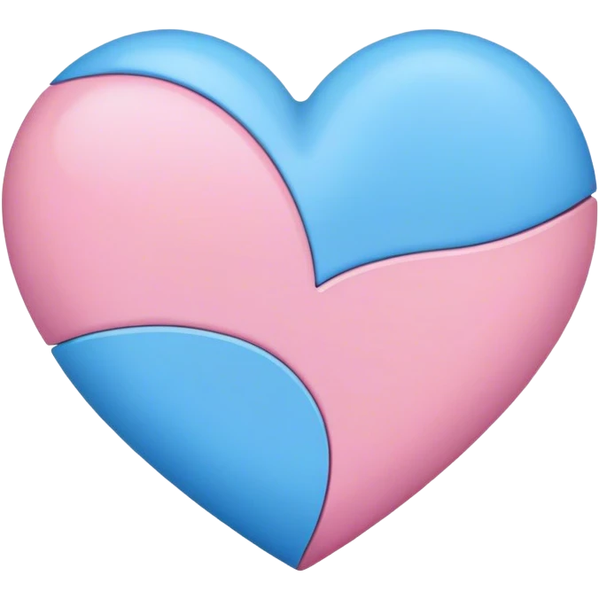 half pink half blue heart  emoji