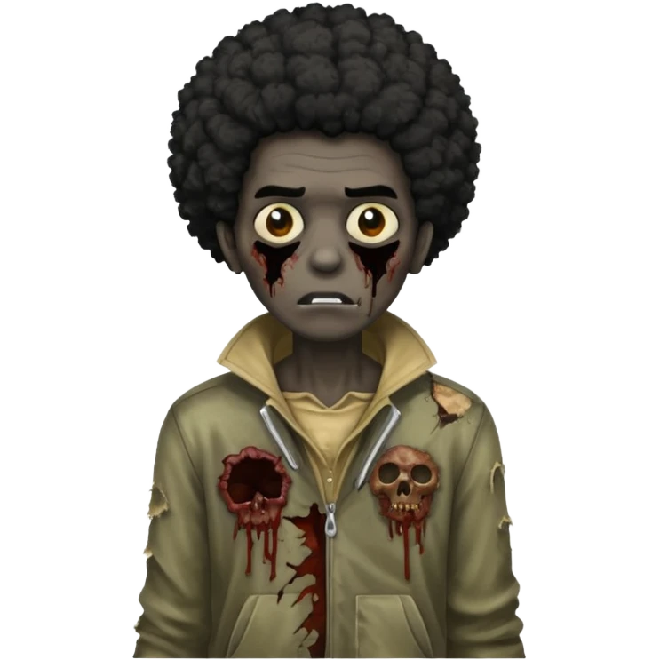 Zombie with a black Afro  emoji
