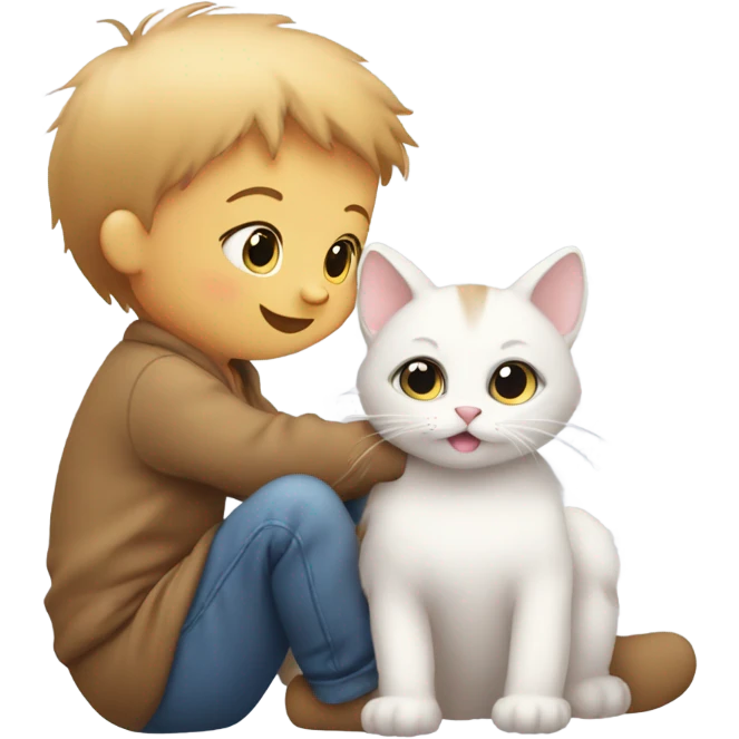 Baby with a cat emoji