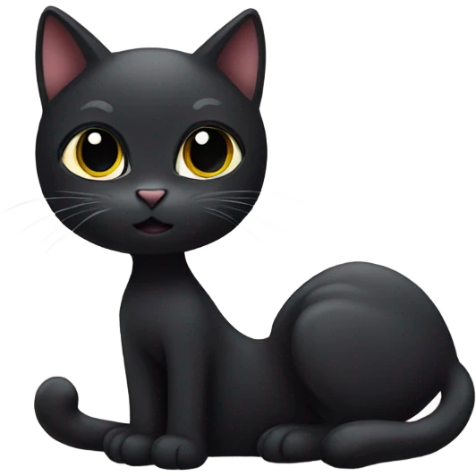 Black cat cute emoji