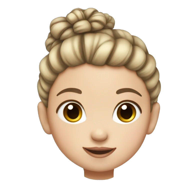 Baby girl with her hair tied up in a bun and she has white skin emoji